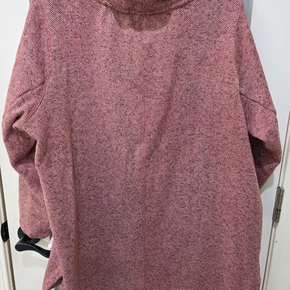 Lands’ End Women’s 1X Red Patterned Sweater 16W-18W Cowl Neck Cozy Knit Pullover - Picture 9 of 10